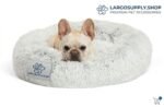 Cozy Shag Donut Dog Bed – Plush Calming Round Bed for Dogs & Cats